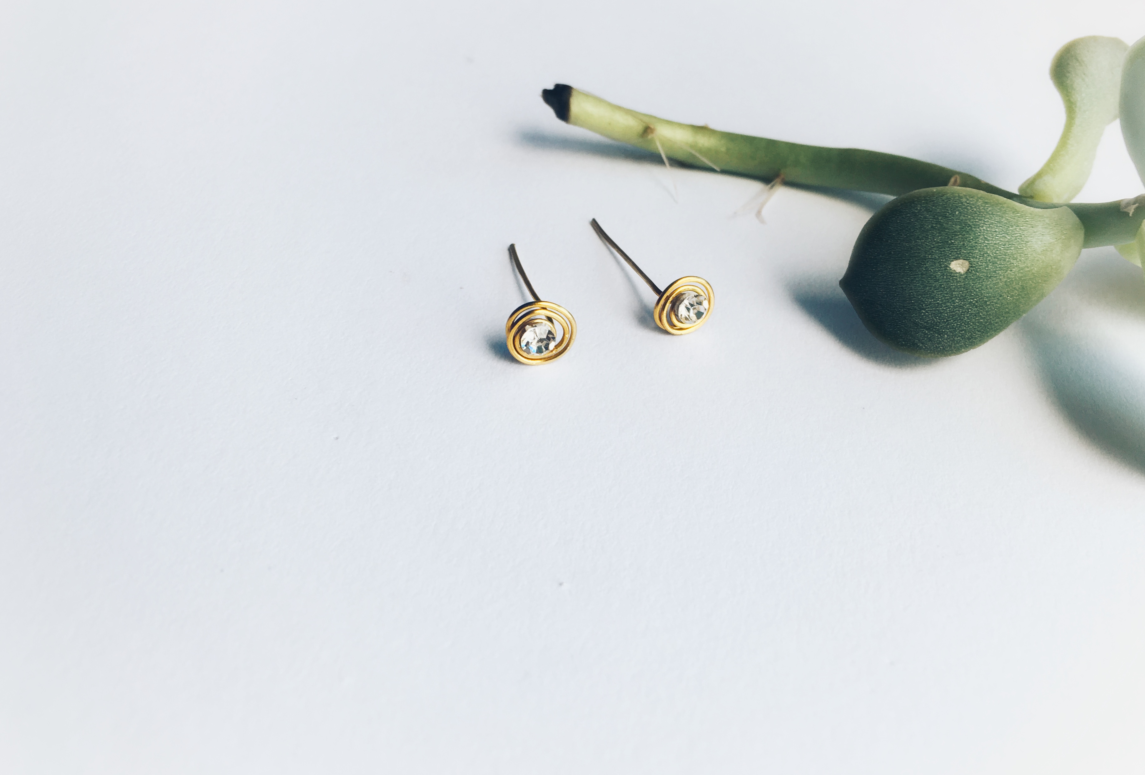 Five minute challenge. Stud earrings