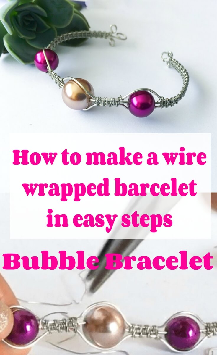 wire wrapped bubble bracelet
