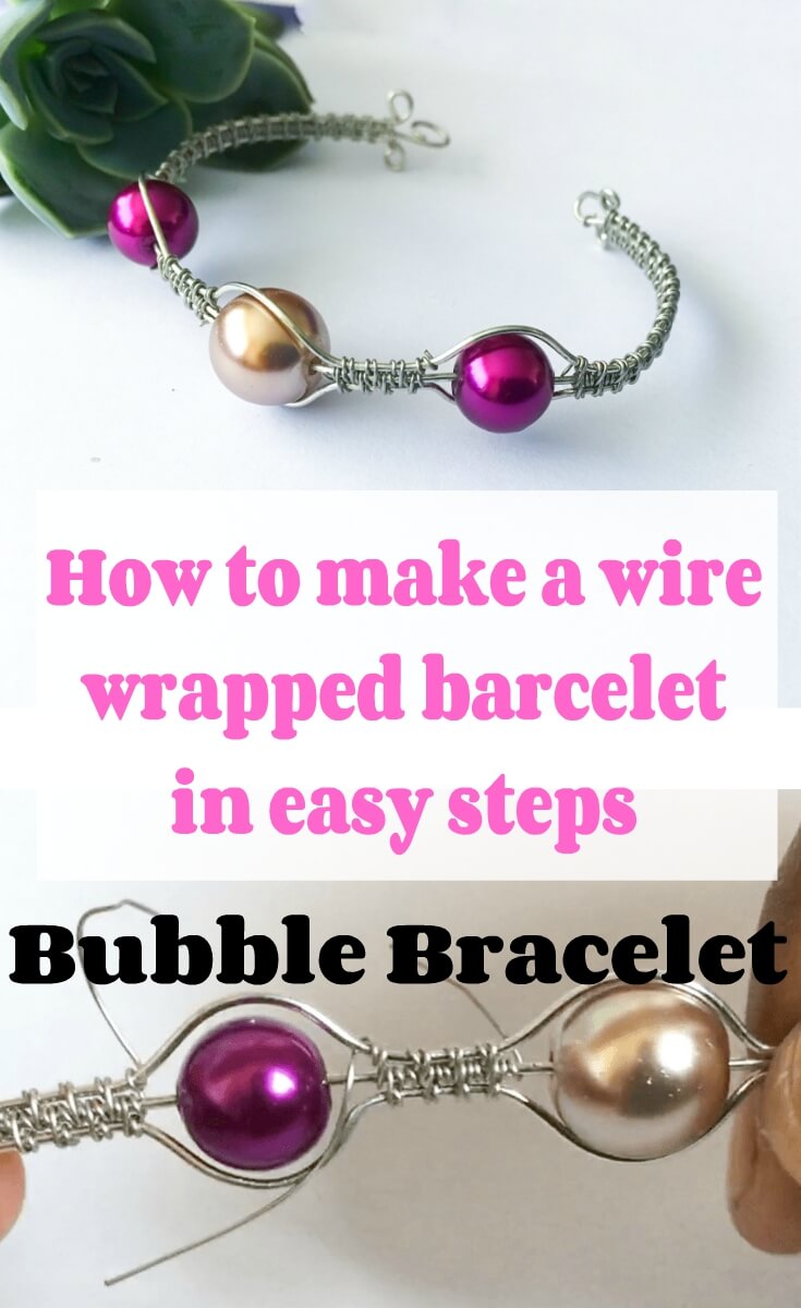 wire wrapped bubble bracelet
