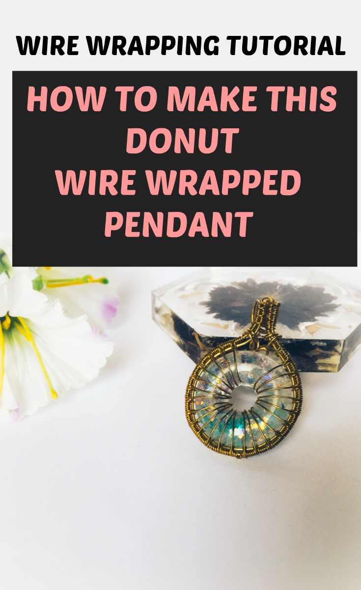 wire wrapped donut pendant