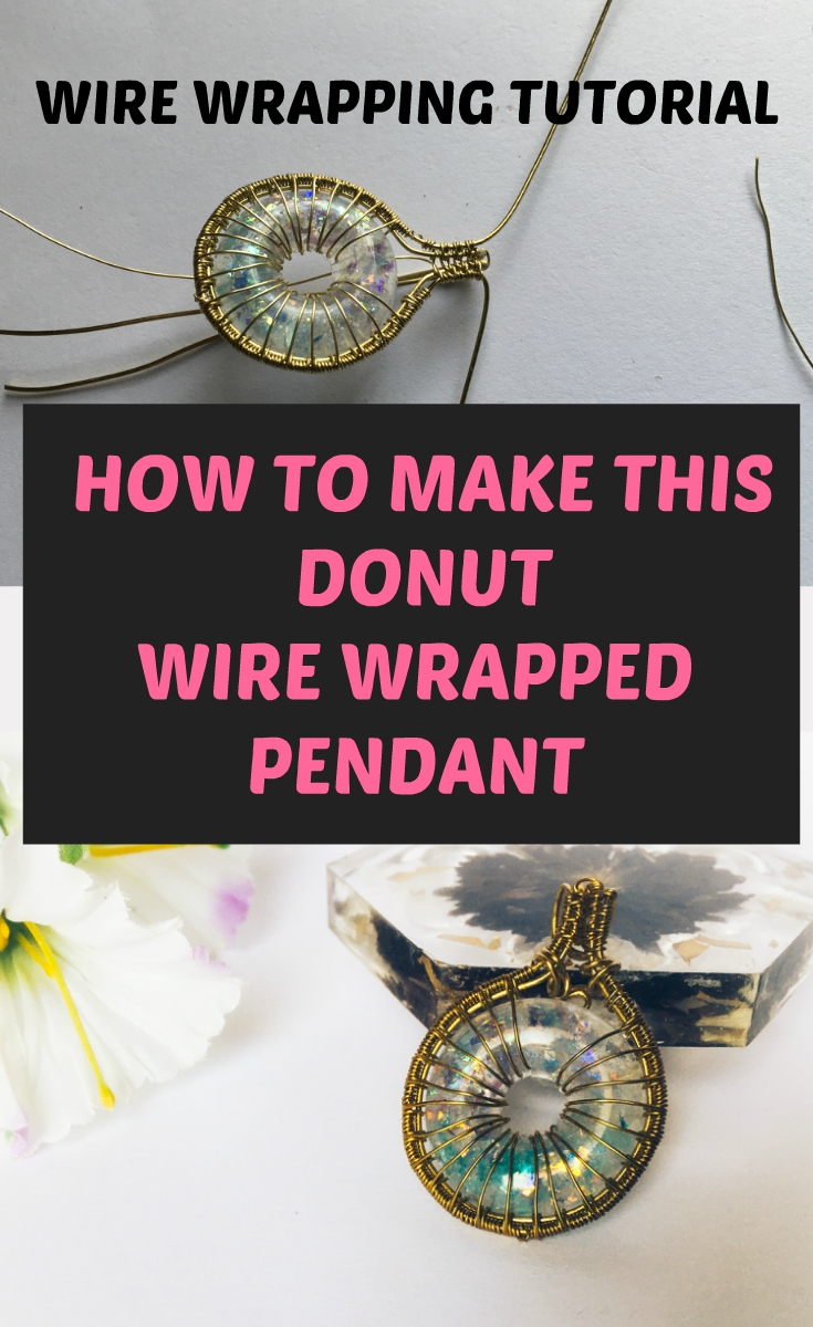 wire wrapped donut pendant